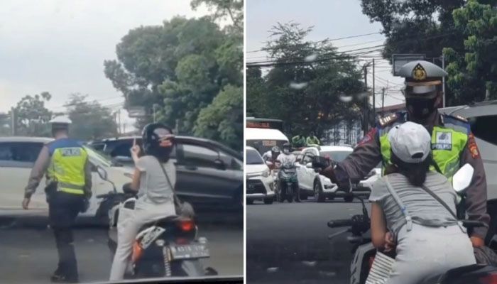 Video Viral di Medsos Seorang Wanita Acungkan Jari Tengah ke Polantas,  Begini Reaksi Pihak Kepolisian